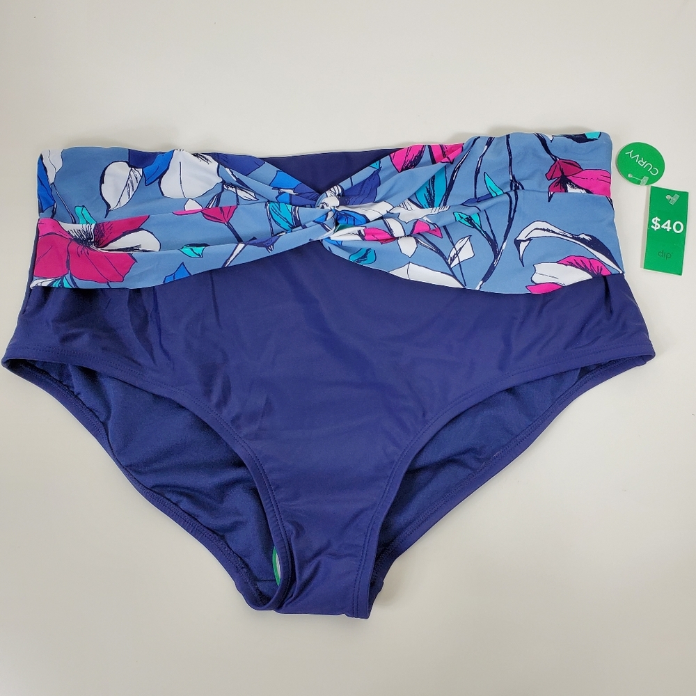 NWT dip bikini bottom riviera floral in curvy 2x